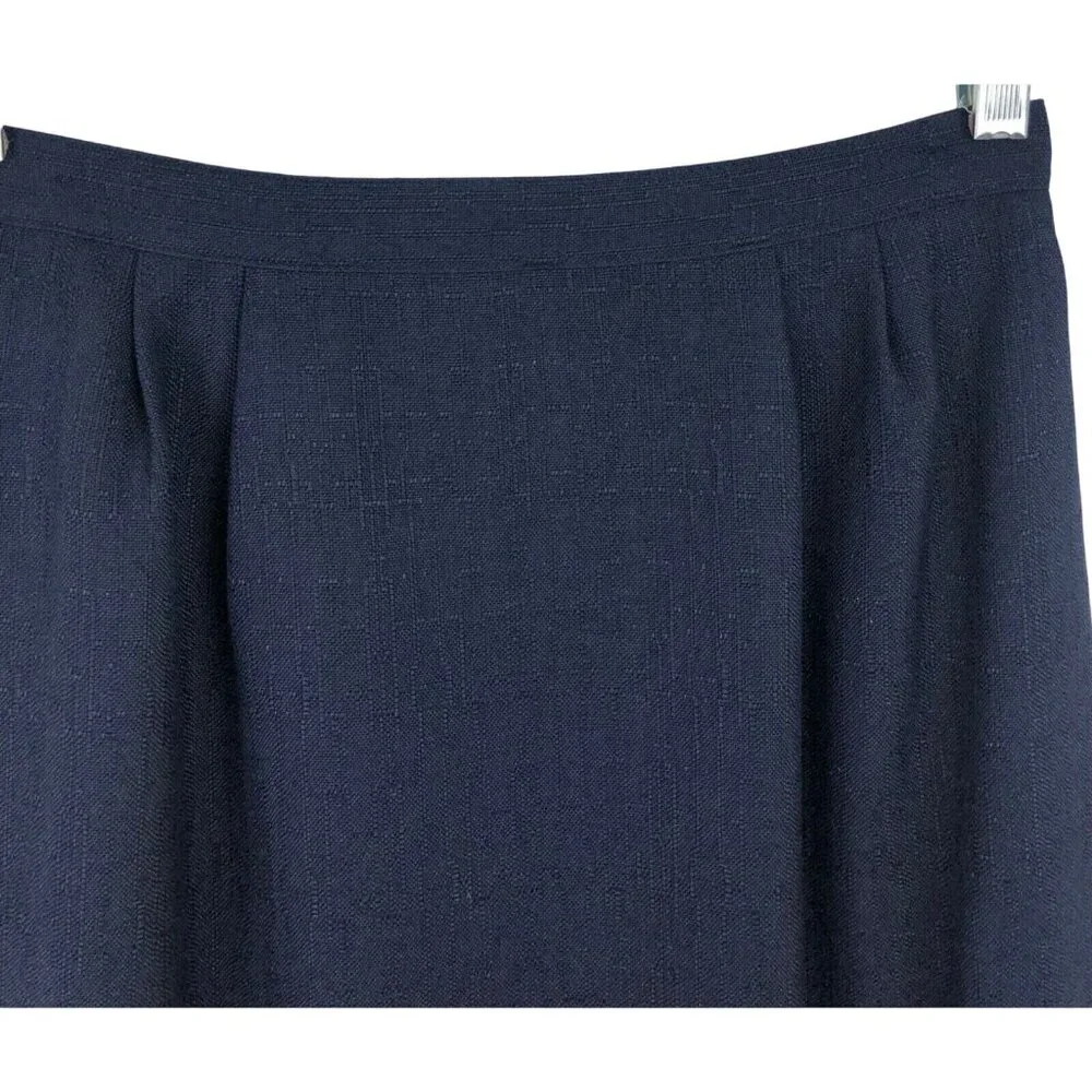 Kasper Skirt Suit 2 Piece Set Womens Size Petite 6P Green/Navy Blue - Picture 13 of 16